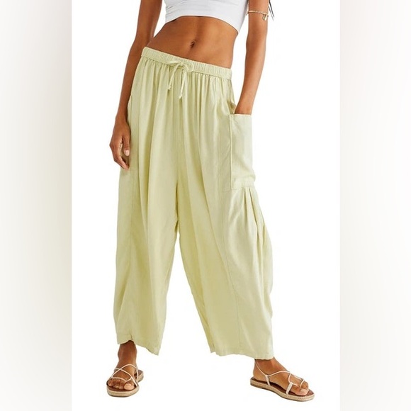 FREE PEOPLE Quinn Culottes In Fava Bean Size Large - Picture 14 of 16